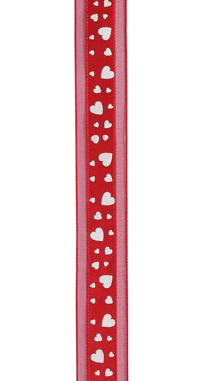 Ruban satin imprimé cœurs