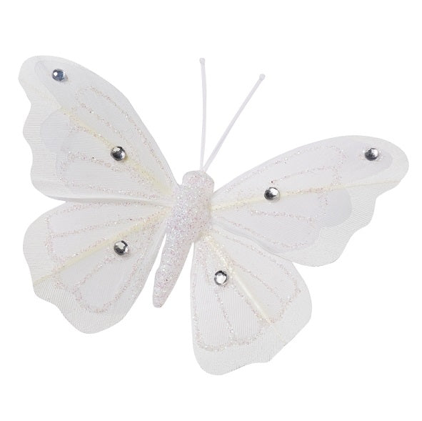 Papillons blancs et brillants X3