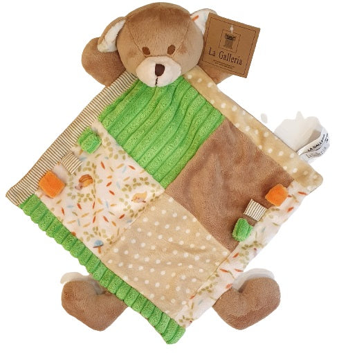 Doudou plat coloré tête d'ours - La Galleria