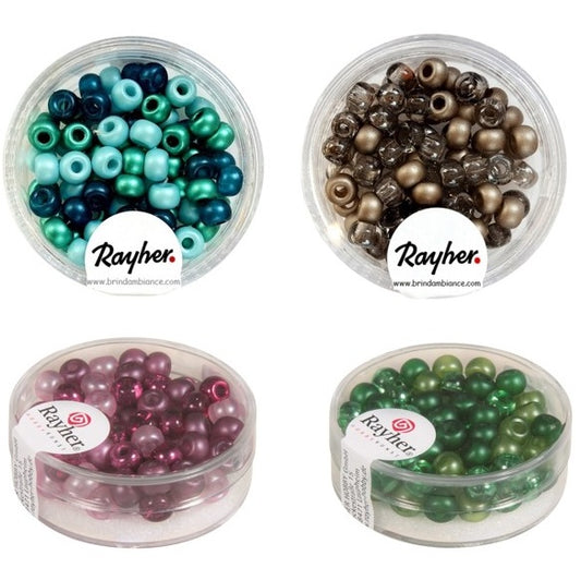 Perles de rocaille mélangées avec grand trou