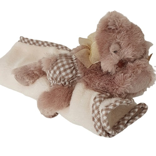Doudou couverture et ourson endormi