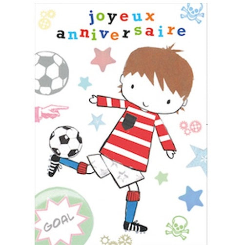 Carte anniversaire Petit footballer