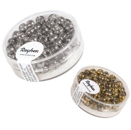 Perles rocailles métalliques avec grand trou