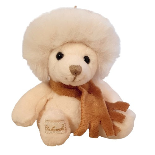 Porte clé ours en peluche Eugen blanc